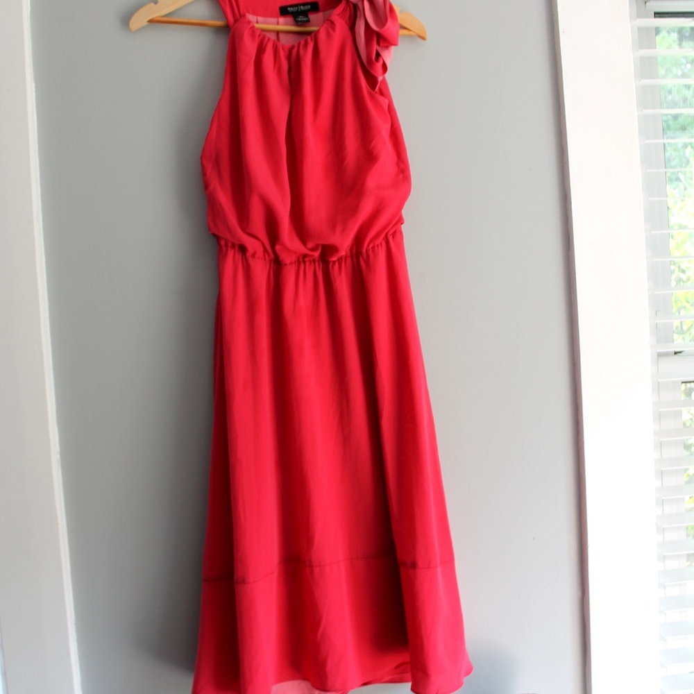 White House Black Market Tie Neck Flow Dress